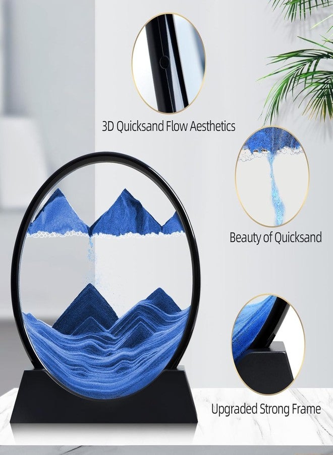 PRAMANTA Moving Sand Art Picture 3D Natural Landscape Aesthetic Showpieces for Decor, Gifts (1pcs) (Blue) - Image 3